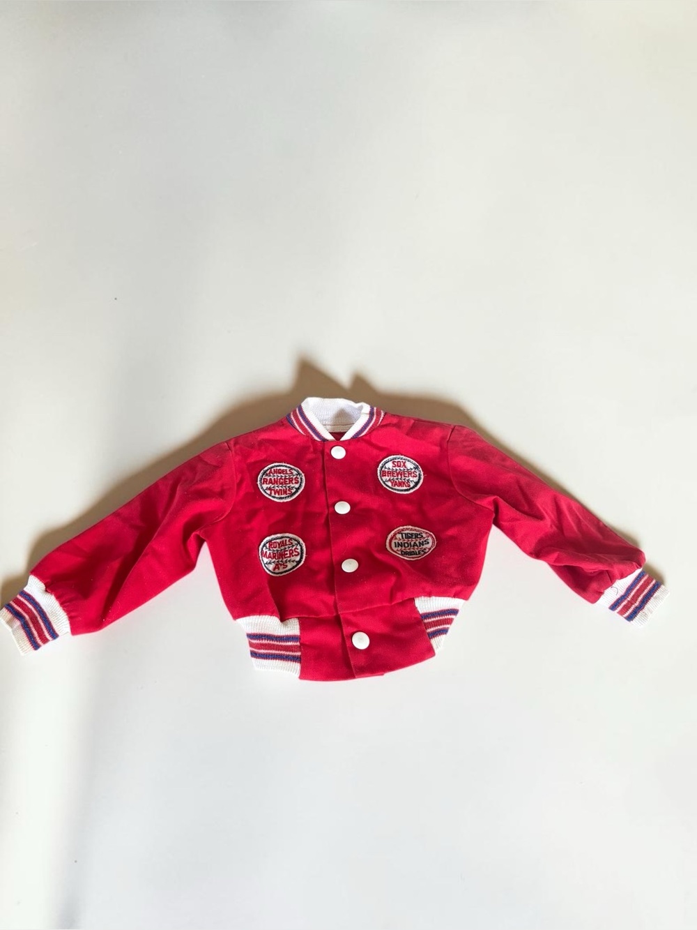 Vintage Kids Baseball Jacket 18 months American League Team Patches Red